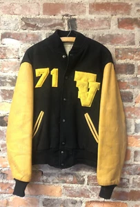 Varsity Letterman Jacket 1971 Ohio High School Vintage 70s WORN - AS IS - Picture 1 of 12