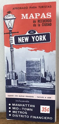 Vtg NYC Mapco Aprobado Para Turistas Mapas De Recuerdo De La Ciudad New York Map - Image 1 of 4