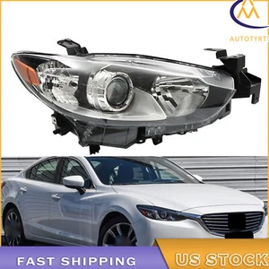Headlamps Right Side For 2014-2016 2017 Mazda 6 Halogen Headlight Assembly Black - Picture 1 of 7