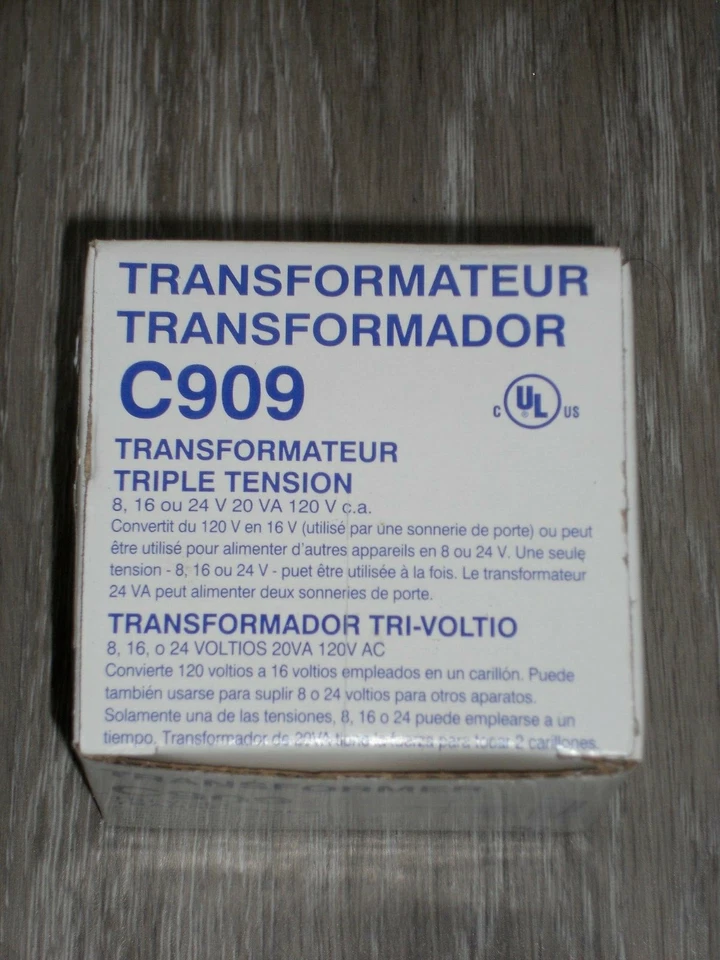 NuTone C909 Tri-volt Transformer Door Chime