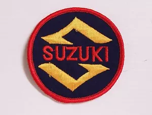 SUZUKI MOTORCYLES EMBROIDERED PATCH ROUND BIKER WOVEN CLOTH BADGE SEW-ON RACING - Picture 1 of 1