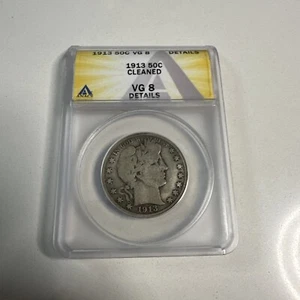 1913 Barber Half Dollar "key" ANACS - Picture 1 of 3