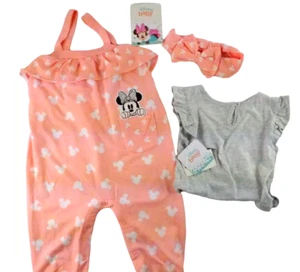 Disney Baby Minnie Mouse Peach Toddler Romper Set 24m - Picture 1 of 6