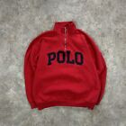Polo Sport Ralph Lauren Sweatshirt Mens Large Half Zip Pullover Spellout Vintage