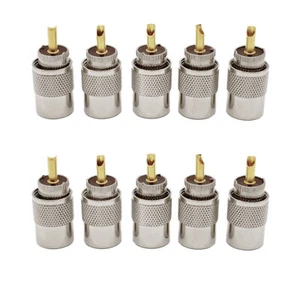 10 x wtyczka PL 259 UHF do kabla 5 mm RG58 złącze antenowe złącze złącze adapter - Zdjęcie 1 z 10