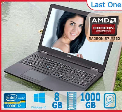 戴尔 E5570 英特尔 i7 @ 3.4GHz 8GB 1000GB AMD RADEON Win 10 专业办公摄像头  — 第 1/4 张图片