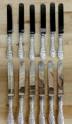 Stieff Rose Sterling Silver Dinner Knives 8 7/8" Cover