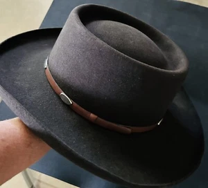 Vintage Original Miller Hats  Quincy Waterproof Hat Dark Brown Free Shipping - Picture 1 of 8