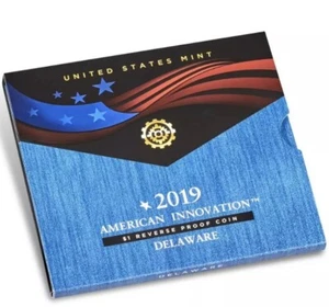 2019 S REVERSE PROOF American Innovation Delaware Dollar Münze 1 $ Vorverkauf - Bild 1 von 1