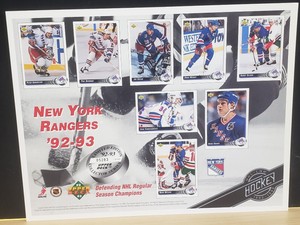 92-93 Upper Deck Commemorative Sheets Nordiques v Rangers 10-29-1992 # 09011