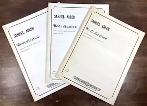 Samuel Adler Rededication 1985 Sheet Music Lot 4-Part Male Chorus Brass Quintet - Picture 1 of 7