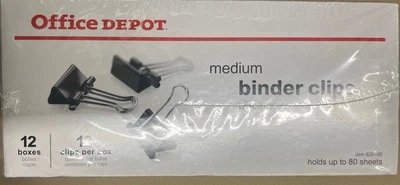 Clips de carpeta medianos Office Depot 12 cajas con 12 clips por caja Foto 1 de 4