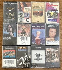 12 Classic Rock Cassettes, Used, Traffic, The Who, Molly Hatchet, Little Feat, - Picture 1 of 1