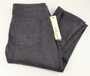 NWT Tribal Jeans Women’s Size 8 Mid Rise Capri Black Pull Up Jeans Pants New A40 - Picture 1 of 11