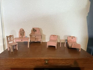 Vintage Pink Dollhouse Furniture - Picture 1 of 12