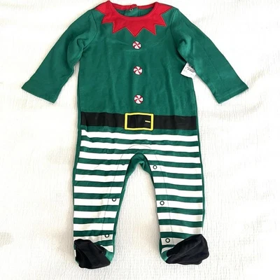 Bebé Elfo Navidad Pies Dormir Verde y Rojo Vacaciones Pequeñas Maravillas NUEVO CON ETIQUETA Foto 1 de 4
