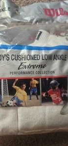 Wilson boys cushioned low ankle 6 pairs new socks shoe size 2 - 9 - Picture 1 of 6