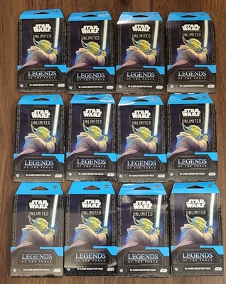 Lot of 12 Star Wars Unlimited Legends of The Force Sleeved Booster Pack - Sealed - Image 1 of 2