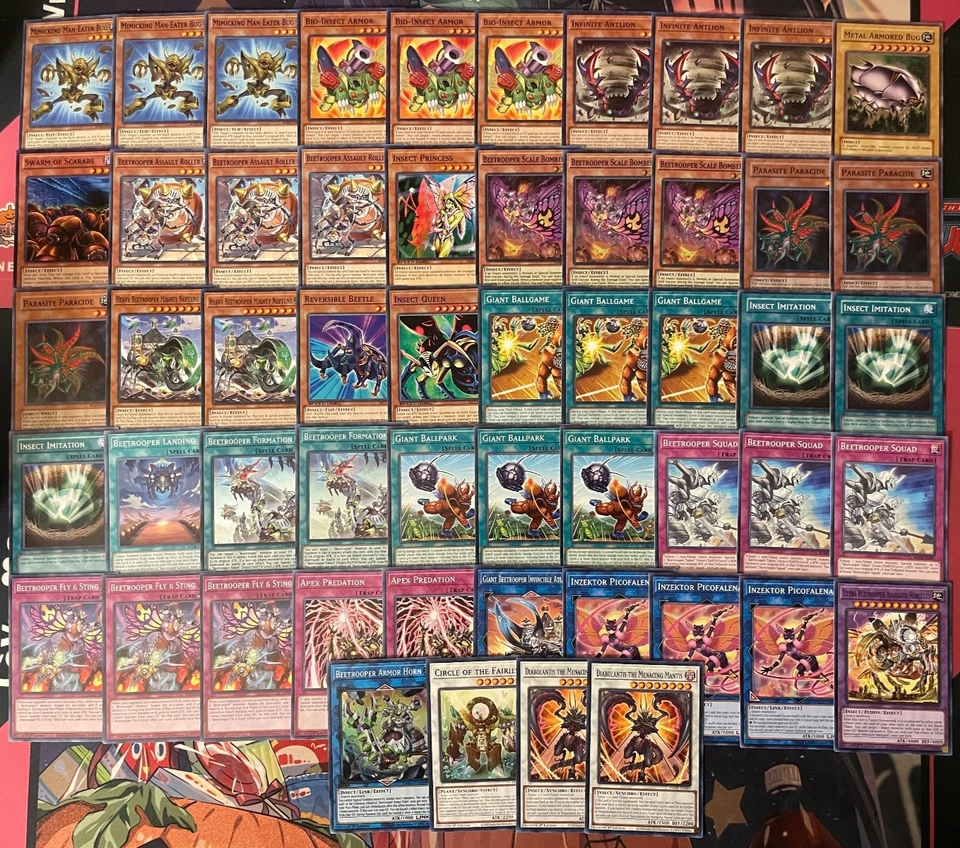 YUGIOH - INSECT DECK - BEETROOPER SCALE BOMBER, PRINCESS, FORMATION, ARMOR HORN - Image 1 of 1