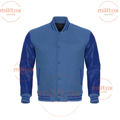 Varsity Jacket – Wool Body & Leather Sleeves | Premium Quality, Free Shipping, - Image 1 of 3