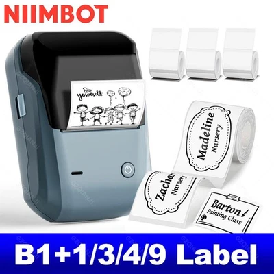 Niimbot B1 Portable Thermal Printer with Tapes 2 Inch Adhesive Label Machine Min - Image 1 of 4