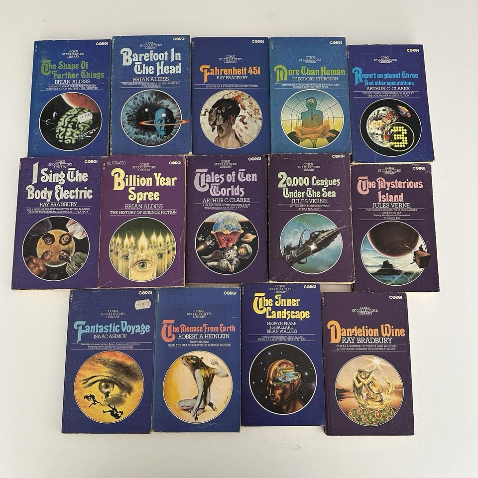 Corgi SF Collector’s Library Sci Fi Lot X14 Verne Bradbury Aldiss Asimov + MORE! - Image 1 of 4