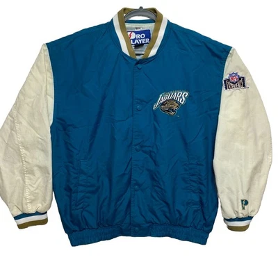 VINTAGE Pro Player Jacksonville Jaguars Jacket Mens M Blue Embroidered 90s - Image 1 of 4