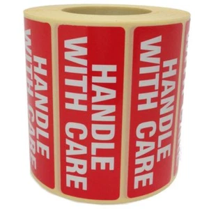 Handle With Care Paket Etiketten - Porto Aufkleber - Permanentkleber selbstklebend - Bild 1 von 1