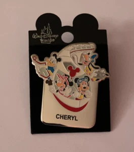 NEW Disney Pin on Card. Cheryl Name Pin. Mickey and Gang on The Monorail. - Picture 1 of 2