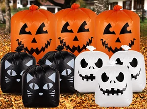Large Pumpkin Bags for Leaves- 9Pcs Halloween Leaf Bags, Outdoor Halloween Pumpk - Picture 1 of 8