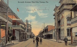 Postal de la Séptima Avenida Ybor City Tampa Florida 1910c - Imagen 1 de 2