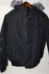 #232 POINT ZERO Down Fill Hooded bOMBER Jacket Size S - Picture 1 of 7