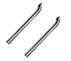 2PCS Chrome 3"ODx 36" inch Curved Stack Pipe Exhaust Tube Tailpipe Semi Truck - Picture 1 of 6