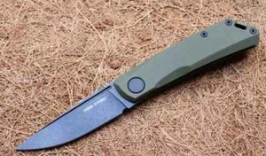 Real Steel Luna Lite green black Messer Taschenmesser Slipjoint Folder D2 Stahl - Bild 1 von 5
