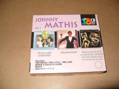 Johnny Mathis Vol 1 Tears & Laughter/Celebration/Unforgettable/3 cd set 1993 New - Image 1 of 3