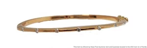 Roberto Coin 15.9g 18k Yellow Gold Diamond Ruby Hinged Bangle Bracelet 6.25 inch - Picture 1 of 9