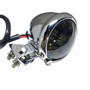 Motorcycle Chrome LED Tail Light Stop Brake Light For Harley Bobber Chopper MU - Picture 1 of 6