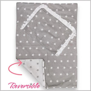 BABY 2PC BEDDING SET PILLOW CASE + DUVET COVER 70x50 cm Grey stars - Picture 1 of 1