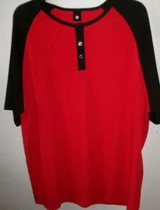 XXXL Rosso con Nero 3 Bottoni davanti Maniche Corte 100% Poliestere buone condizioni - Foto 1 di 3