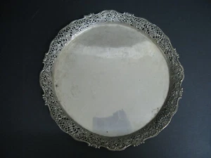 Rosendekor Durchbruch großes Tablett 30 cm 543 gramm in Echtsilber 800er TOP - Bild 1 von 5