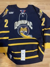 Game Worn Quinnipiac University Dalhuisen Bobcats NCAA Hockey Jersey 54 SP Blue