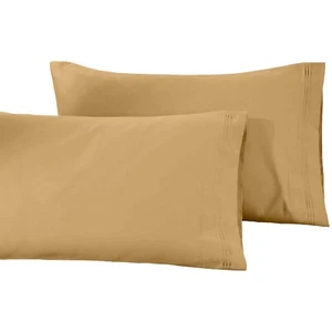1500 Thread Count Egyptian Cotton Solid Pillowcase Set Standard & King Sizes - Picture 1 of 51
