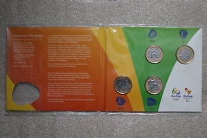 🧭 🇧🇷 BRAZIL 1 REAL 2016 OLYMPICS IN SEALED FOLDER B53 BX8-11 - Picture 1 of 4