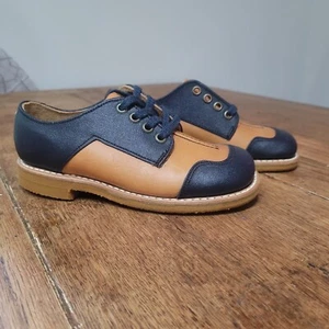 Child Life Vintage Big kids 6.5 Saddle Oxford Brown Blue New - Picture 1 of 16