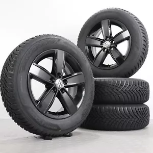 Winterräder VW Polo 6 2G AW 15Zoll Original Alufelgen Winterreifen schwarz glanz - Bild 1 von 7