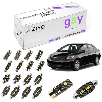 Kit de 8 bombillas LED interiores blancas de lujo 6000K para Toyota Belta 2006-2014 Foto 1 de 4