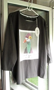 EDC ESPRIT OVERSIZE DAMEN TUNIKA BAUMWOLLSHIRT FOTO PRINT DUNKELGRAU XL, 42 NEU - Bild 1 von 8