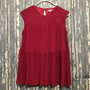 Juicy Couture Top Womens Medium Fuchsia Baby Doll Sleeveless Blouse Shirt - Picture 1 of 9
