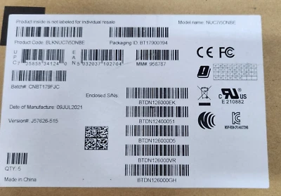 5x Intel BLKNUC7i5DNBE NUC7i5DNB NUC Board 7th Gen. i5-7300U Core Prozessor NEU! - Bild 1 von 4