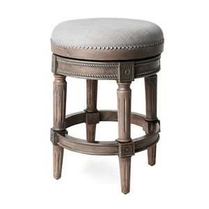 Maven Lane Pullman Backless Swivel Bar Stool, Reclaimed Oak, Counter (Open Box) - Picture 1 of 6